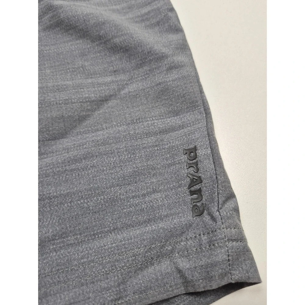 PrAna Slope Short Mens 2XL Gray 7 Inseam Ashy Kai Stripe Athletic Running Gym